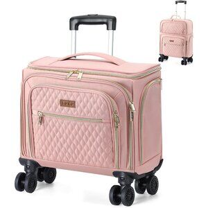 Water-Repellent Expandable 20-Inch Pink Carry-On with Smooth Spinner Wheels